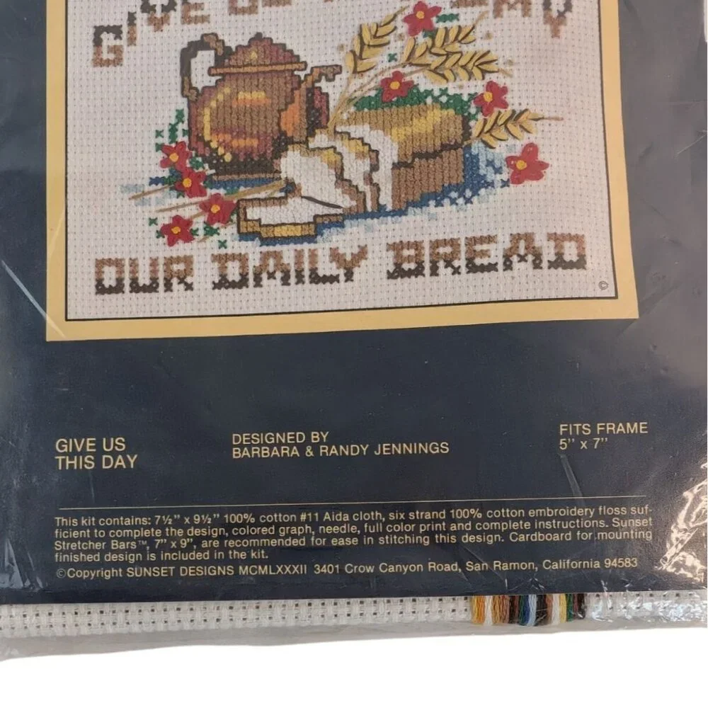 Sunset Counted Cross Stitch #979 Give Us This Day Complete Kit‎ Fits 5x7